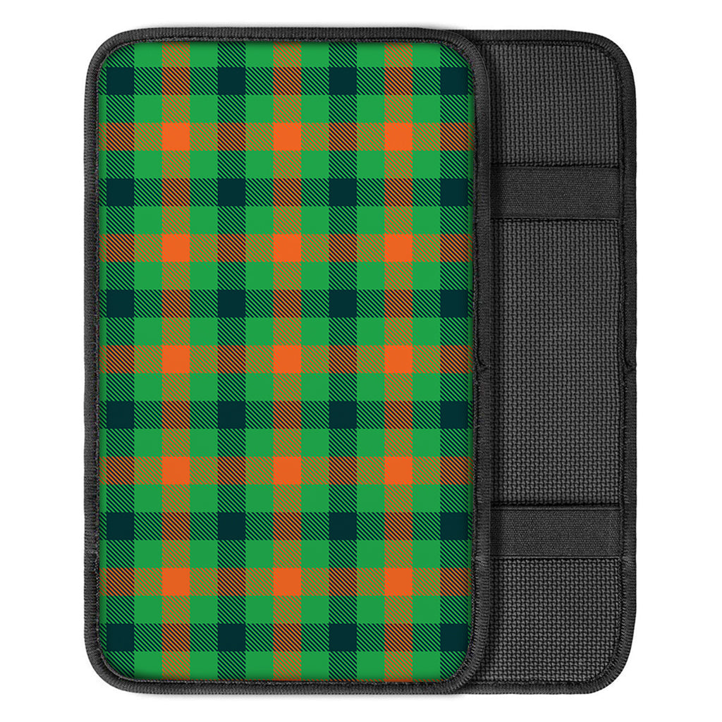 Saint Patrick's Day Buffalo Plaid Print Car Center Console Cover