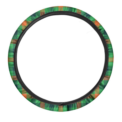 Saint Patrick's Day Buffalo Plaid Print Car Steering Wheel Cover