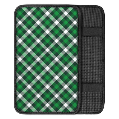 Saint Patrick's Day Plaid Pattern Print Car Center Console Cover