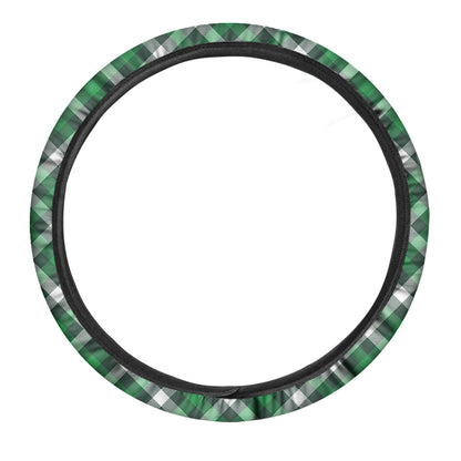Saint Patrick's Day Plaid Pattern Print Car Steering Wheel Cover