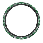 Saint Patrick's Day Plaid Pattern Print Car Steering Wheel Cover