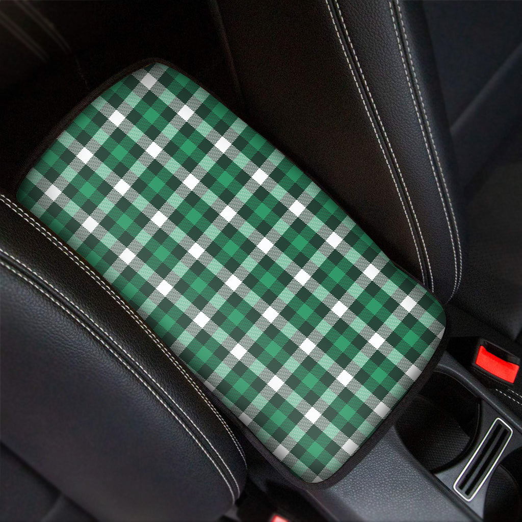 Saint Patrick's Day Stewart Plaid Print Car Center Console Cover
