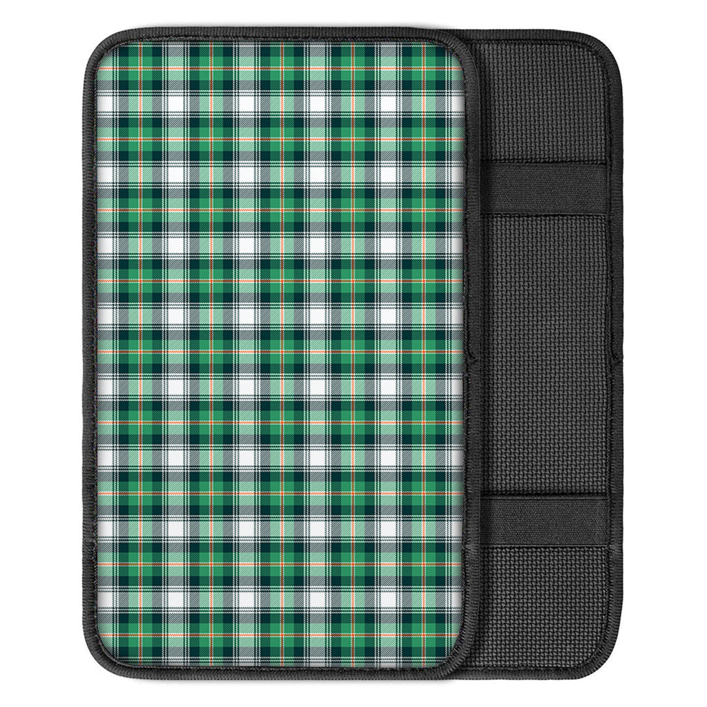 Saint Patrick's Day Tartan Pattern Print Car Center Console Cover