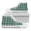 Saint Patrick's Day Tartan Pattern Print White High Top Sneakers