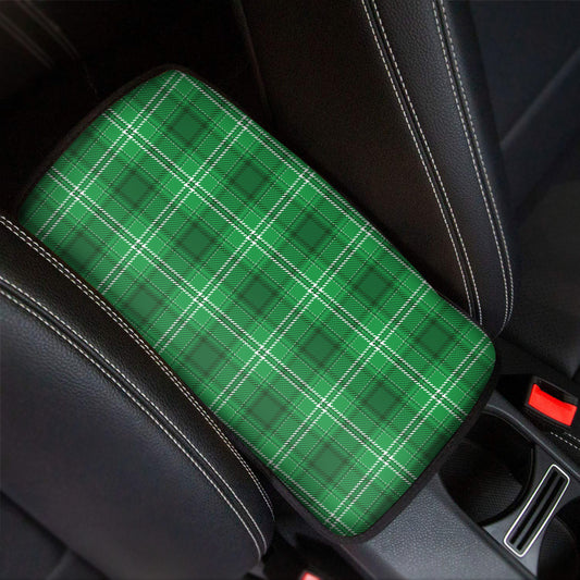 Saint Patrick's Day Tartan Print Car Center Console Cover