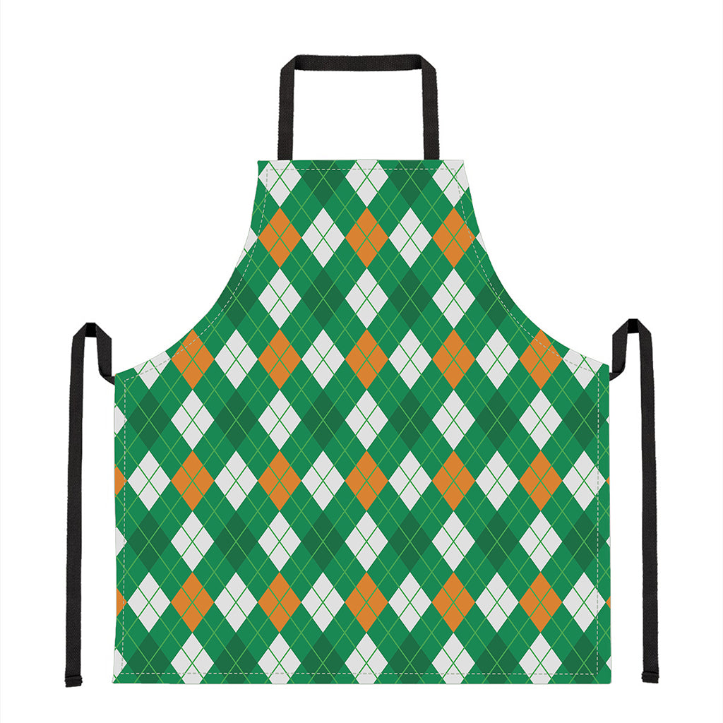 Saint Patrick's Day Argyle Pattern Print Apron