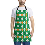 Saint Patrick's Day Argyle Pattern Print Apron