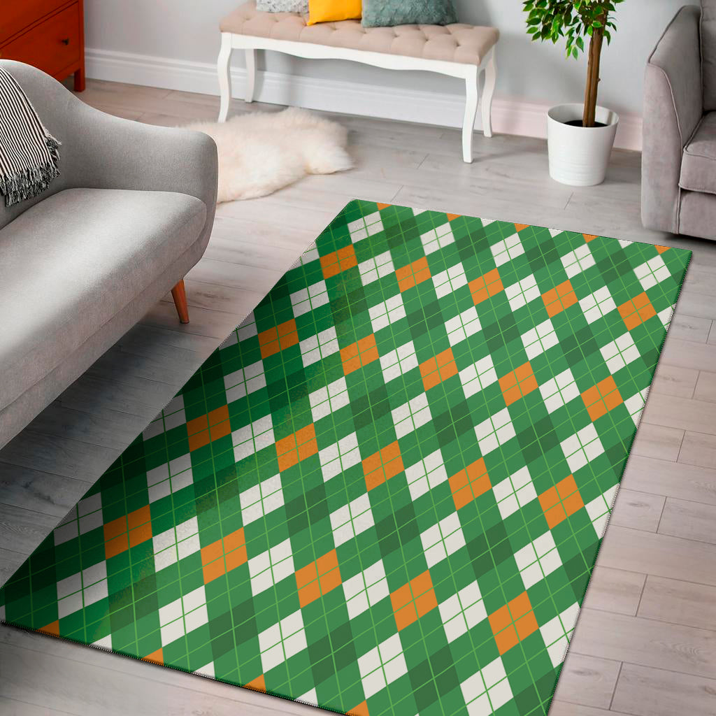 Saint Patrick's Day Argyle Pattern Print Area Rug