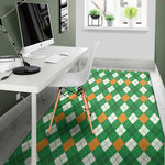 Saint Patrick's Day Argyle Pattern Print Area Rug