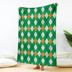 Saint Patrick's Day Argyle Pattern Print Blanket