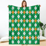 Saint Patrick's Day Argyle Pattern Print Blanket