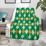 Saint Patrick's Day Argyle Pattern Print Blanket