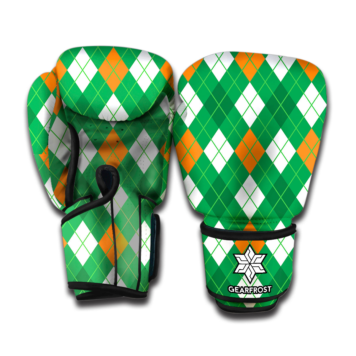Saint Patrick's Day Argyle Pattern Print Boxing Gloves