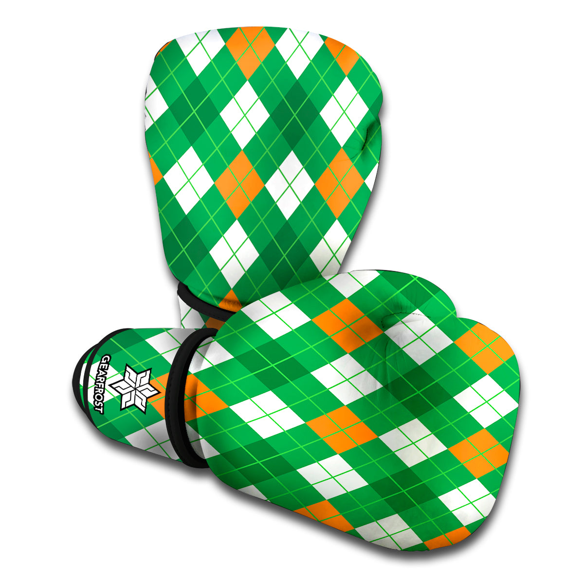 Saint Patrick's Day Argyle Pattern Print Boxing Gloves