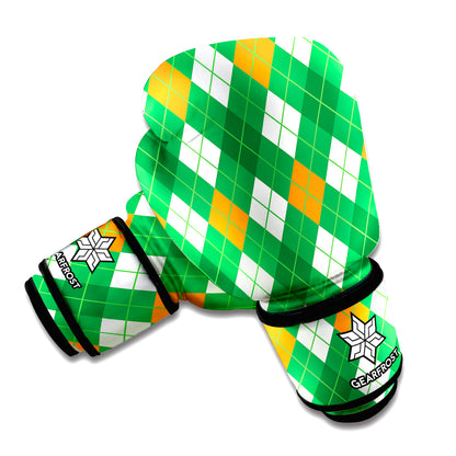 Saint Patrick's Day Argyle Pattern Print Boxing Gloves