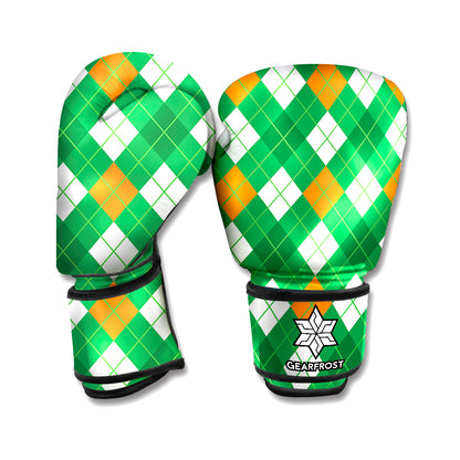 Saint Patrick's Day Argyle Pattern Print Boxing Gloves