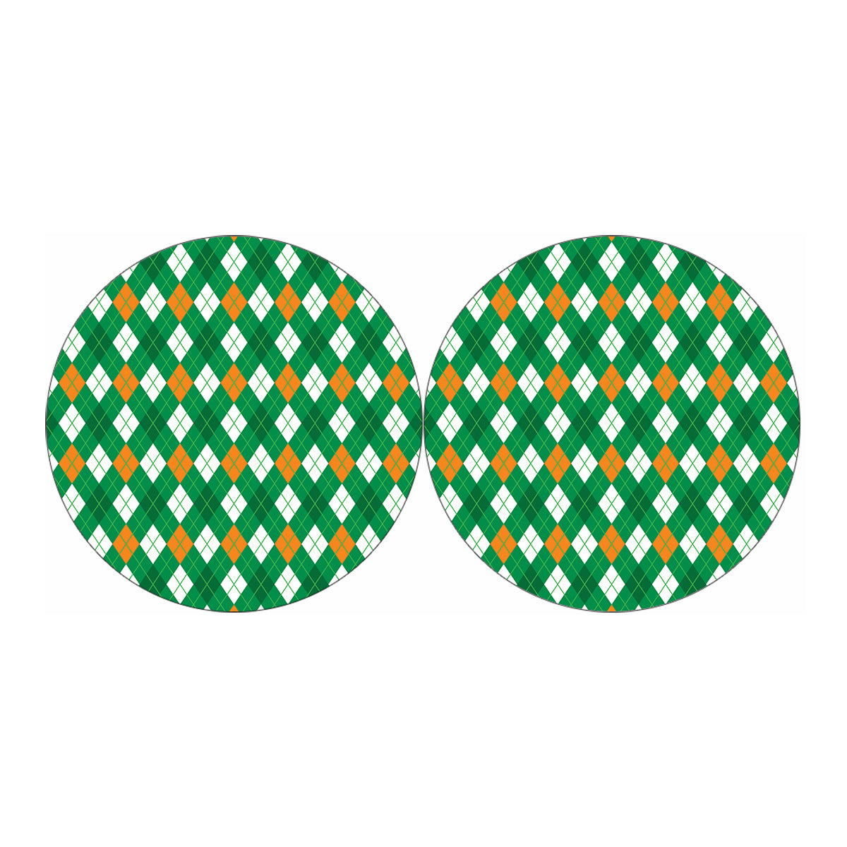 Saint Patrick's Day Argyle Pattern Print Car Coasters