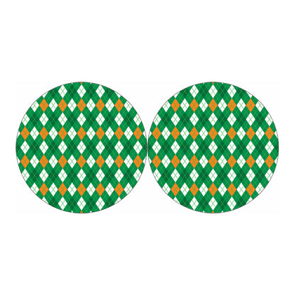 Saint Patrick's Day Argyle Pattern Print Car Coasters