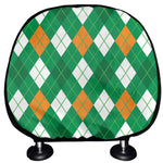 Saint Patrick's Day Argyle Pattern Print Car Headrest Covers