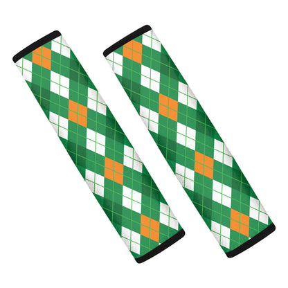 Saint Patrick's Day Argyle Pattern Print Car Seat Belt Covers
