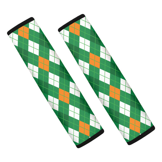 Saint Patrick's Day Argyle Pattern Print Car Seat Belt Covers