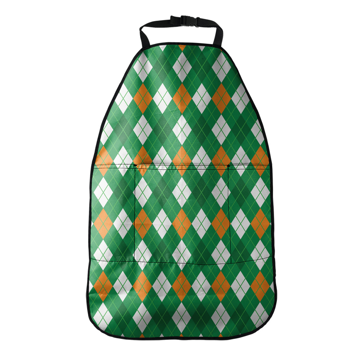 Saint Patrick's Day Argyle Pattern Print Car Seat Organizers