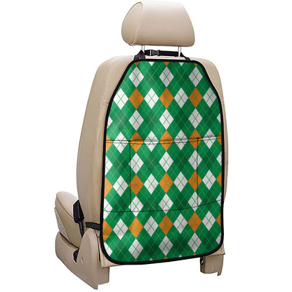 Saint Patrick's Day Argyle Pattern Print Car Seat Organizers