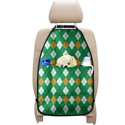 Saint Patrick's Day Argyle Pattern Print Car Seat Organizers