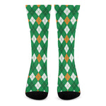 Saint Patrick's Day Argyle Pattern Print Crew Socks