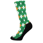Saint Patrick's Day Argyle Pattern Print Crew Socks