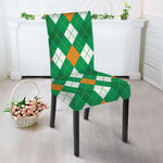 Saint Patrick's Day Argyle Pattern Print Dining Chair Slipcover