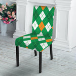 Saint Patrick's Day Argyle Pattern Print Dining Chair Slipcover