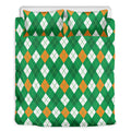 Saint Patrick's Day Argyle Pattern Print Duvet Cover Bedding Set