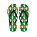Saint Patrick's Day Argyle Pattern Print Flip Flops
