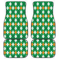 Saint Patrick's Day Argyle Pattern Print Front and Back Car Floor Mats