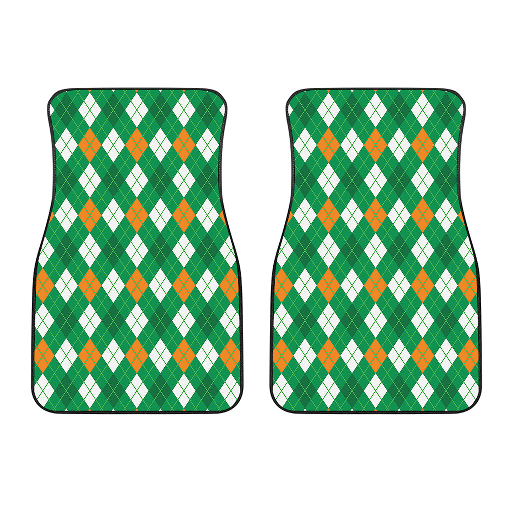 Saint Patrick's Day Argyle Pattern Print Front Car Floor Mats