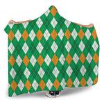 Saint Patrick's Day Argyle Pattern Print Hooded Blanket