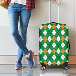 Saint Patrick's Day Argyle Pattern Print Luggage Cover