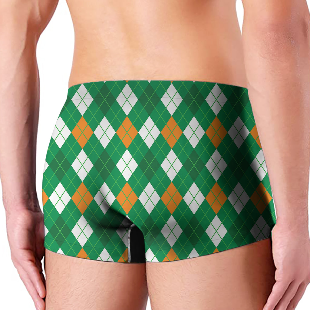 Saint Patrick's Day Argyle Pattern Print Men's Boxer Briefs