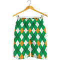 Saint Patrick's Day Argyle Pattern Print Men's Shorts