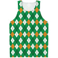 Saint Patrick's Day Argyle Pattern Print Men's Tank Top