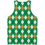 Saint Patrick's Day Argyle Pattern Print Men's Tank Top
