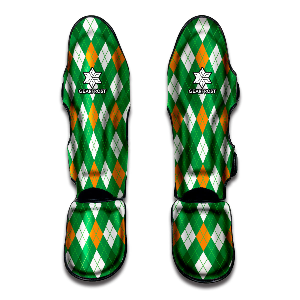 Saint Patrick's Day Argyle Pattern Print Muay Thai Shin Guard