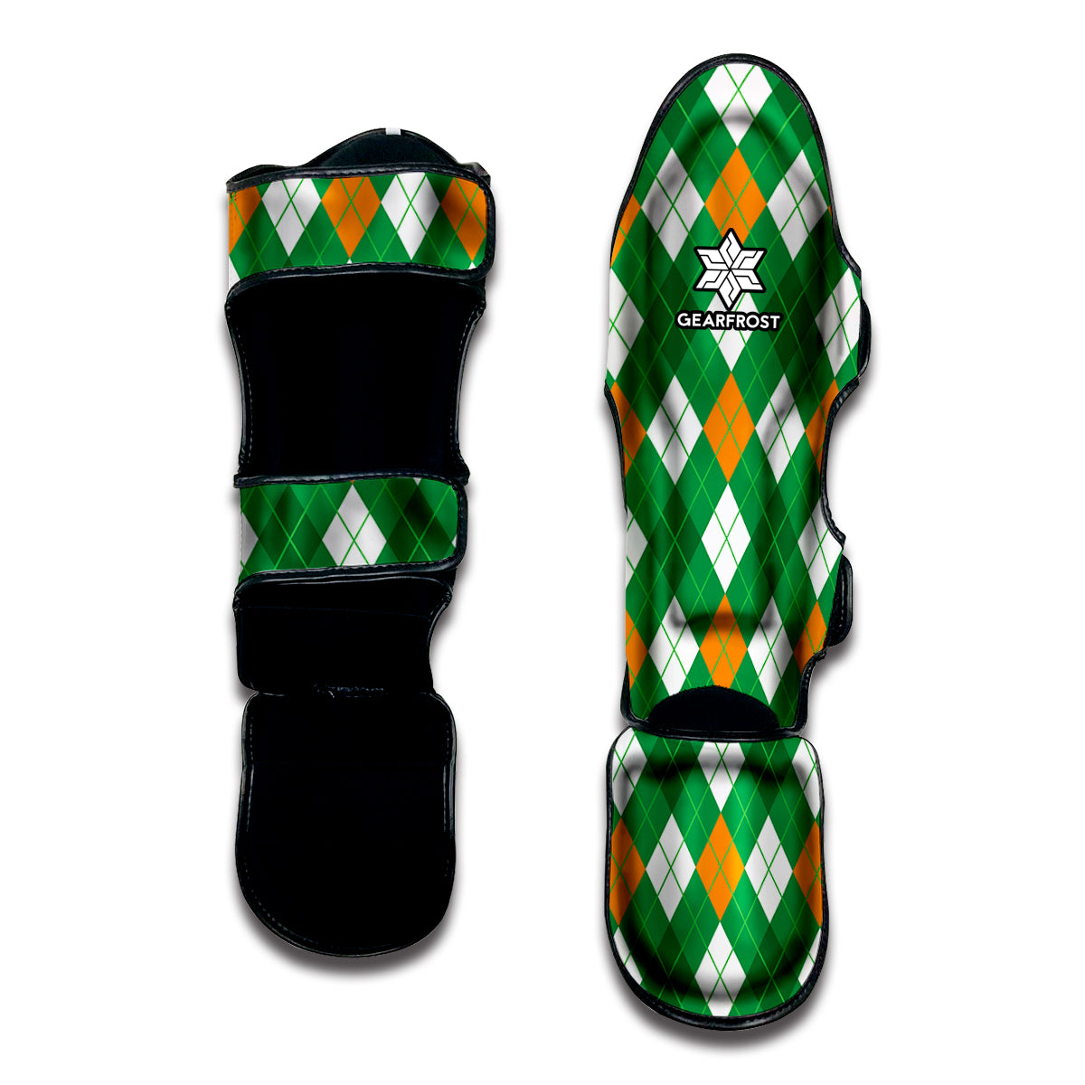 Saint Patrick's Day Argyle Pattern Print Muay Thai Shin Guard