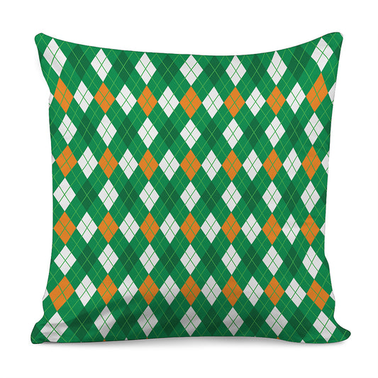 Saint Patrick's Day Argyle Pattern Print Pillow Cover
