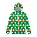 Saint Patrick's Day Argyle Pattern Print Pullover Hoodie