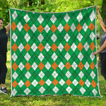 Saint Patrick's Day Argyle Pattern Print Quilt
