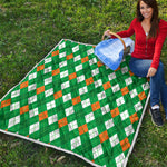 Saint Patrick's Day Argyle Pattern Print Quilt