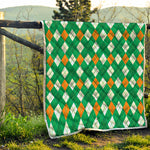 Saint Patrick's Day Argyle Pattern Print Quilt