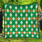 Saint Patrick's Day Argyle Pattern Print Quilt